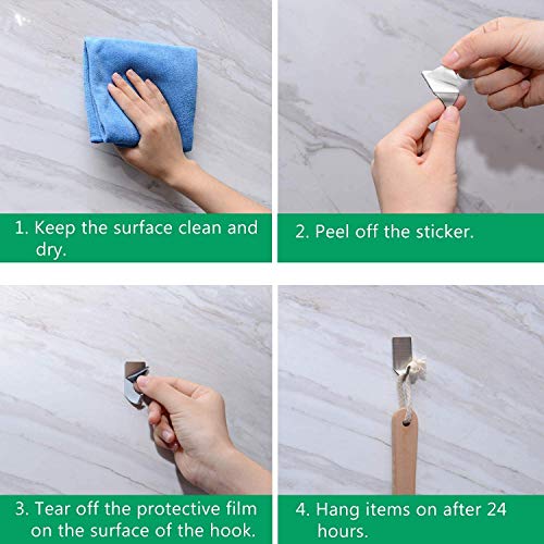 HASTHIP® 8 Pack Stainless Steel Adhesive Wall Hanger Self Hooks Waterproof Heavy Duty Sticky for Hanging Bathroom Kitchen Robe Coat Towel Utensils Narrow Hook 3 PCS HASTHIP® 8 Pack Stainless Steel Adhesive Wall Hanger Self Hooks Waterproof Heavy Duty Sticky for Hanging Bathroom Kitchen Robe Coat Towel Utensils Narrow Hook 3 PCS